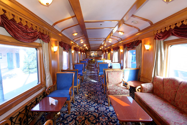 Lounge Bar on board the Indian Maharaja -  Deccan Odyssey