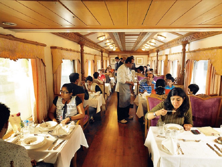 Elegant dining aboard Golden Chariot Restaurant