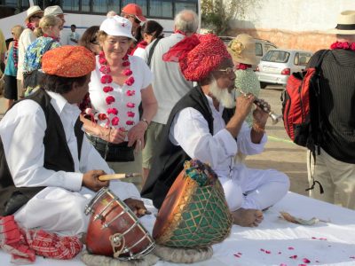 Guests greeted by local performers in jaipur