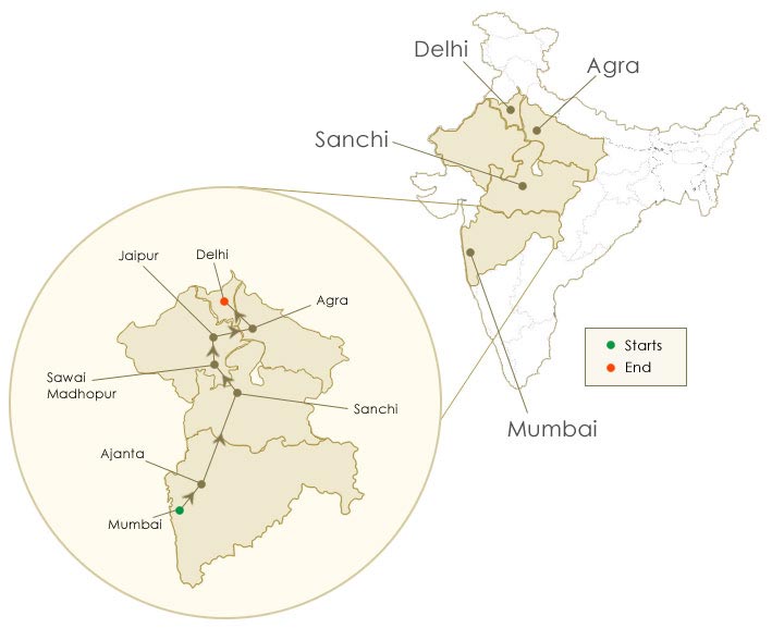 Indian Sojourn Route Map