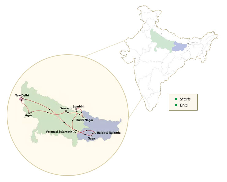 Mahaparinirvan Express Route Map