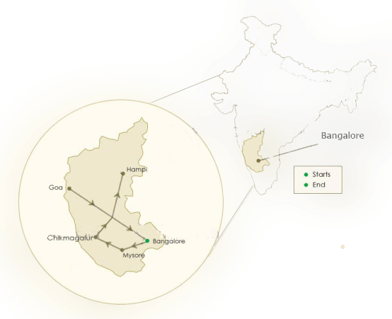 Sojourn of India Route Map
